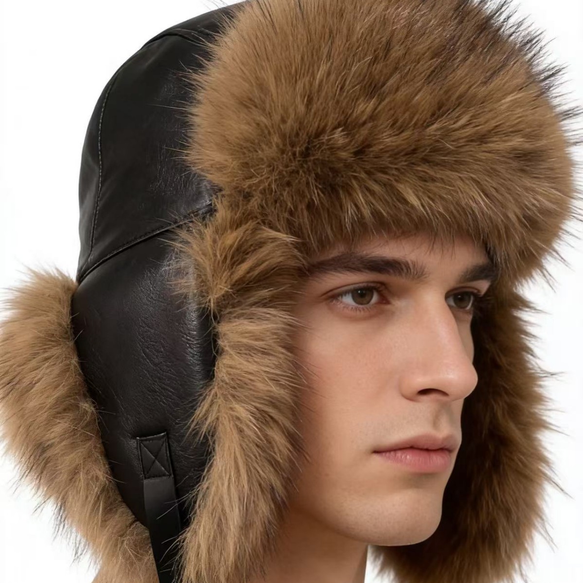 Имитация лиса волосы Лейфенг Шляпа Мужская утолщенная северо -восточная меховая собака Шляпа Молодая пожилая зима холодная защита тепло