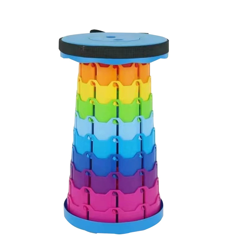 Taburete retráctil plegable portátil plástico para pesca camping y exteriores multifuncional