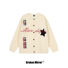 Broken Mirror 25冬季New美式复古简约百搭宽松针织毛衣开衫