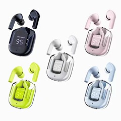 お客様の透明デジタル表示tws無線bluetoothイヤホンの耳に入る二国間ステレオは本当に無線で充電倉庫を持っています。