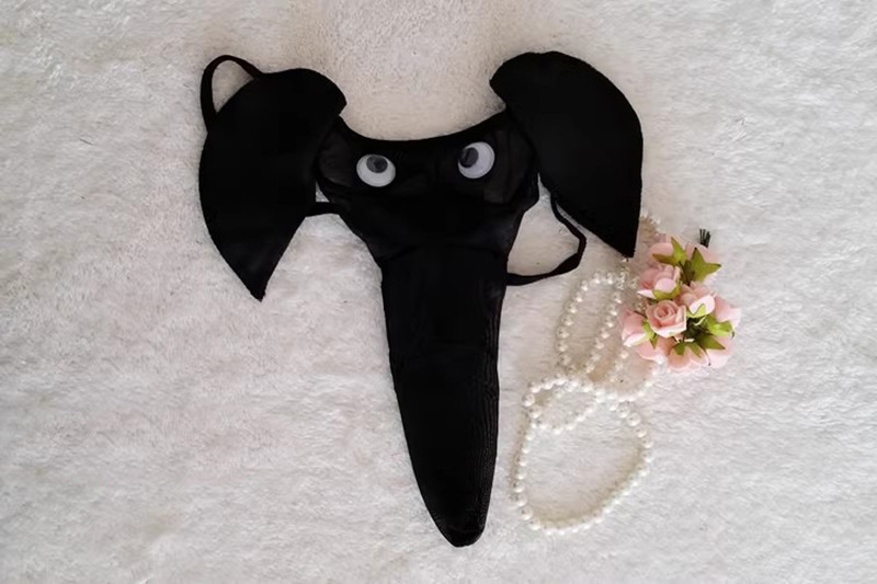 Xiuaisha Men’s Mesh Perspective Elephant Nose Thong, Leopard Print One Size — detail image 22