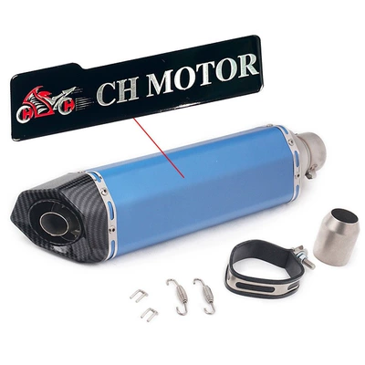 Exhaust pipe, Pipe Modification for Motorcycles and - j-lengthened-small-hexagonal-round-tail-blue