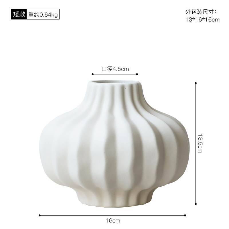 Morandi moderno vasos de cerámica estriados decoración de estudio sala de estar flor geométrica decoración de sala de alojamiento modelo