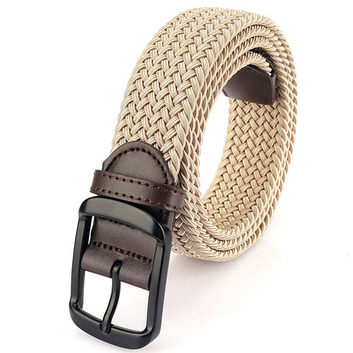 Universal Men's and Women's Knitted Elastic Canvas Belt, Slip-On, No Holes, Freely Interchangeable Belt, Breathable and Comfortable, Versatile Belt
