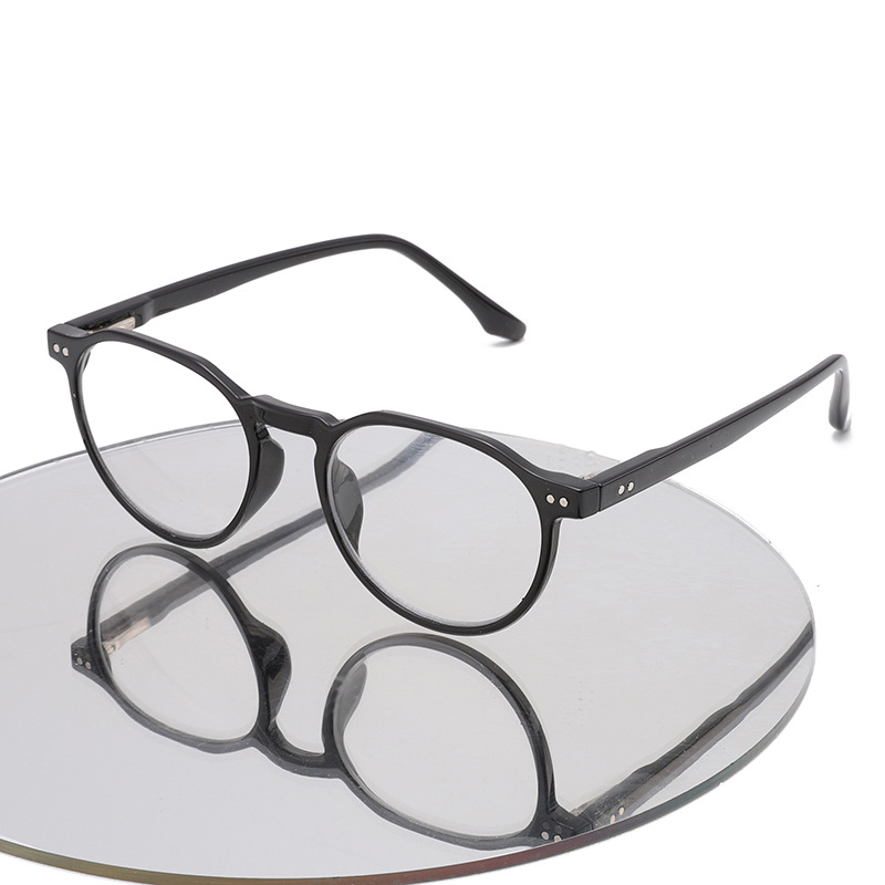 2023 Anti-blue Light Retro Flat Mirror All-match Round Frame Rice Nail Men's and Women's Cross-border Prescription Glasses Slingshot All-match