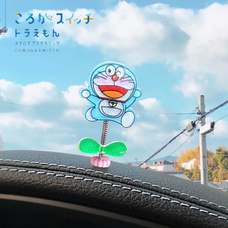 [Diversión infantil] Cute Doraemon dibujos animados adornos de coche sacudiendo la cabeza accesorios de coche Doraemon Dingdong Blue Fat