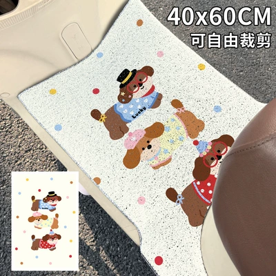 Electric vehicle foot mat Loop Foot Mat Pedal - large-polka-dot-dachshund