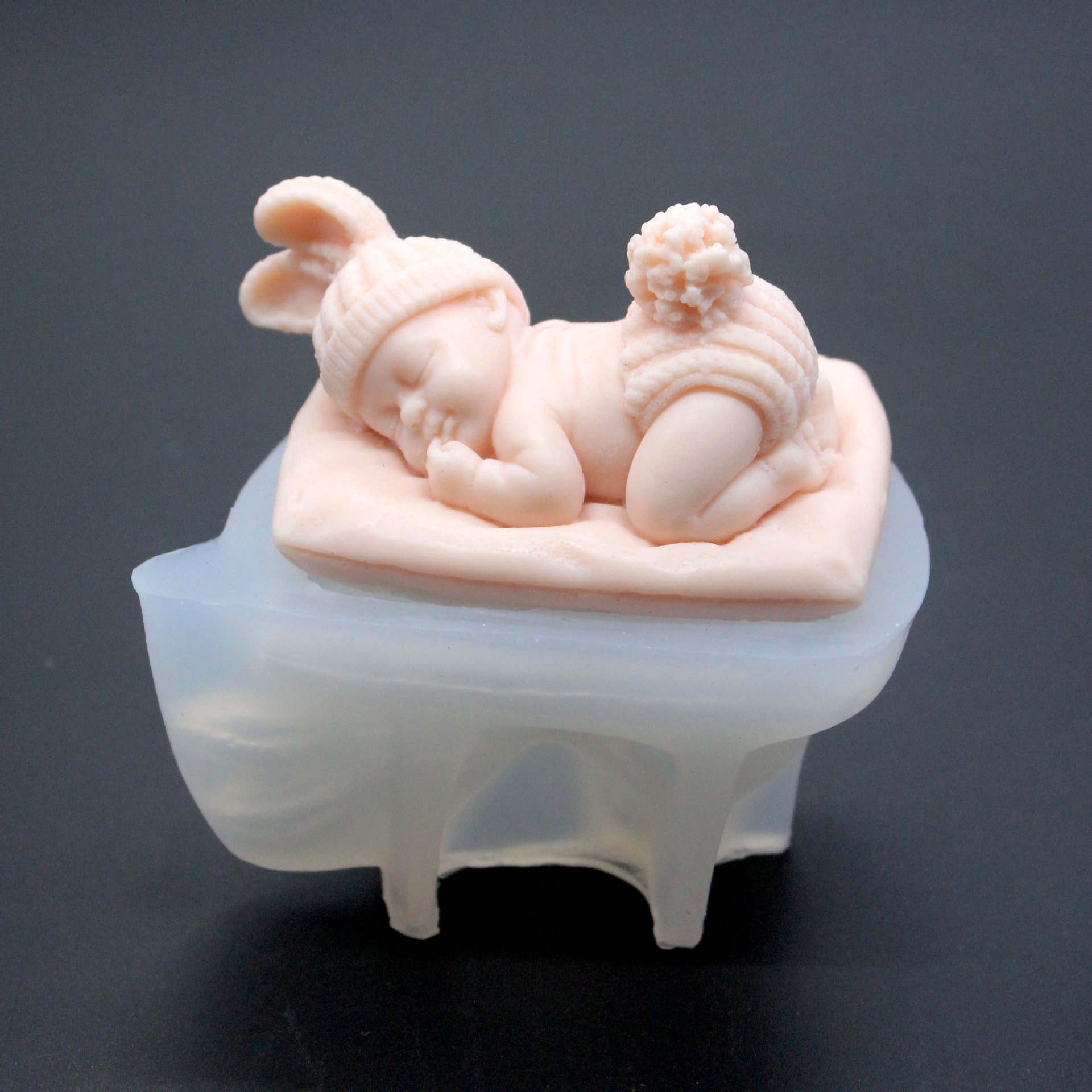 Sleeping baby aromatherapy candle mold silicone angel baby aromatherapy plaster epoxy soap baking chocolate mold