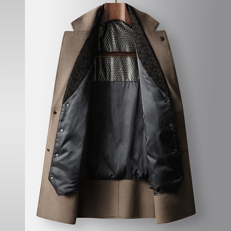 Herrenbekleidung Herbst und Winter Anzugkragen abnehmbare Seidenbaumwollweste Jugendgeschäft doppelseitige Woll-Freizeitjacke_voghion.com