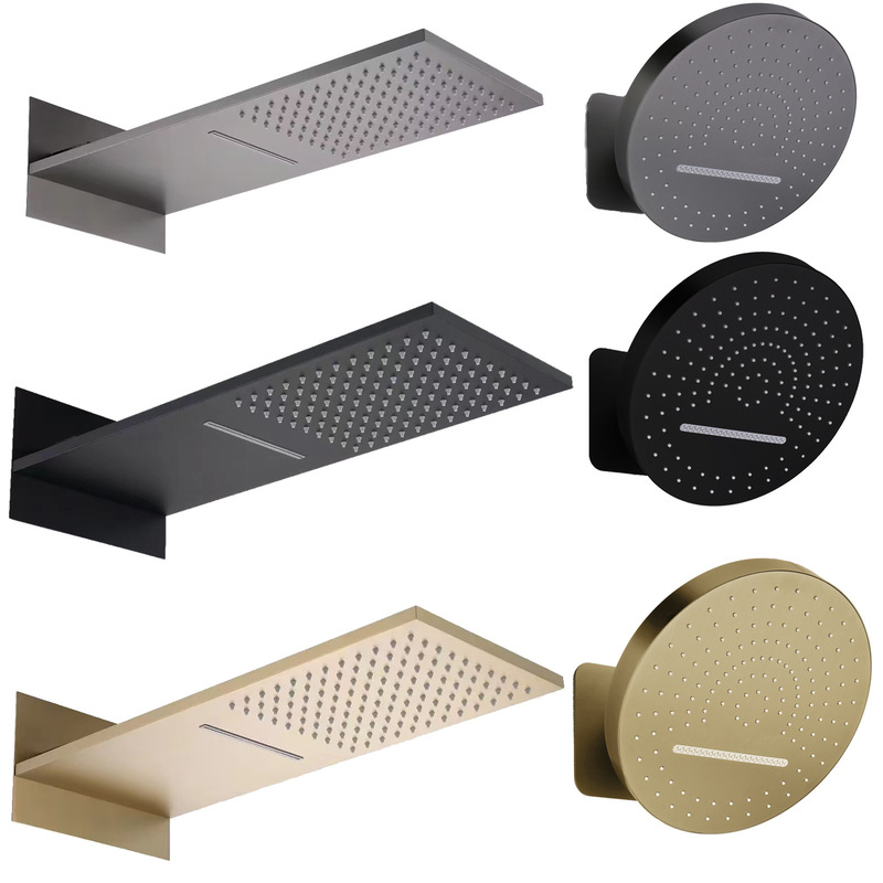 HIDEEP concealed flying rain 2 function shower in wall shower top spray stainless steel rain waterfall shower head