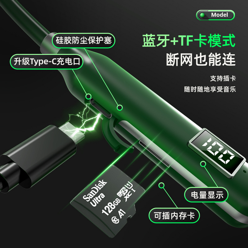 ワイヤレスbluetoothイヤホンBT-7スポーツ首掛け式カード可能黒科学技術デジタルノイズ低減クロスボーダー工場新型|undefined