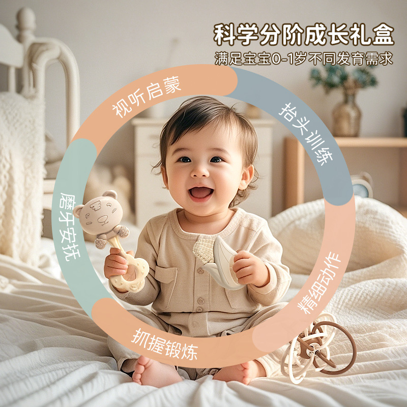 婴儿玩具0一1岁新生的儿礼物宝宝满月礼见面礼盒用品早教到3个月6|undefined