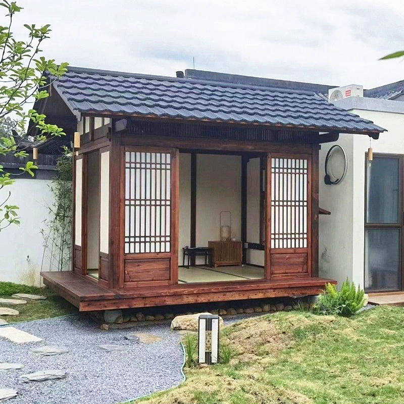 Антикоррозийная деревянная сетка красная шале Вилла ландшафтный двор Чайная комната в японском стиле беседка внутренний двор открытый шале небольшой дом