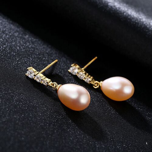 PAG&MAG simple freshwater pearl earrings elegant S925 silver women's Japanese and Korean zircon pearl earrings earrings hot sale