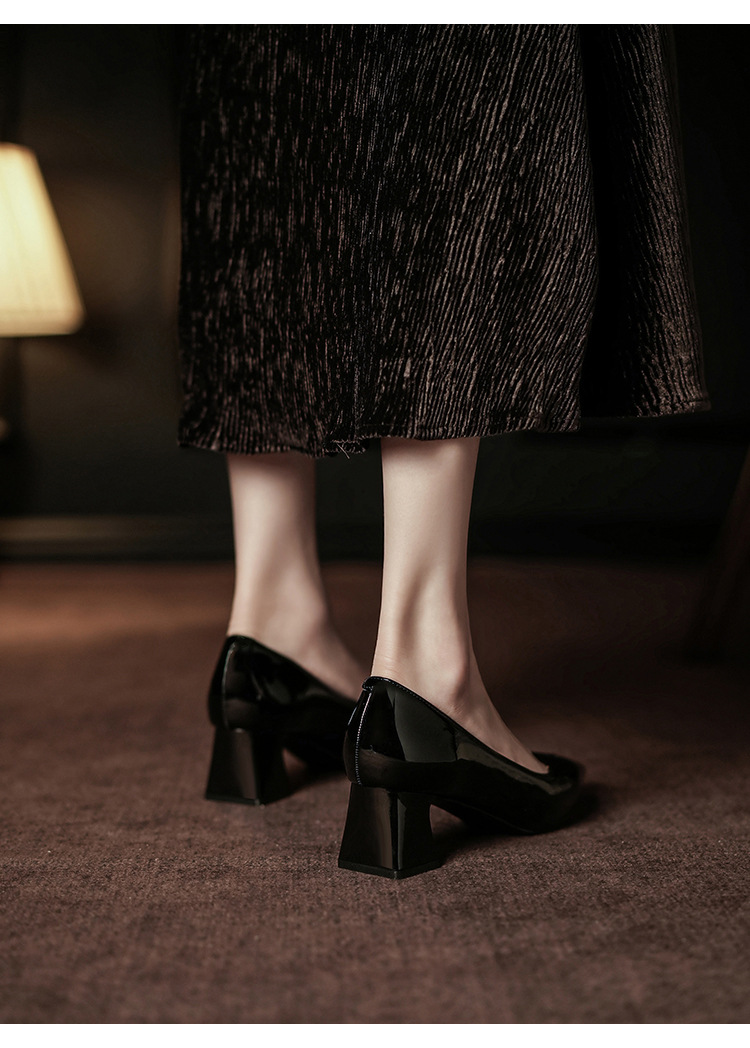 5001B Elegante High Heels für den Berufsalltag, weiche Sohle, Lederschuhe, Blockabsatz, für Damen_voghion.com