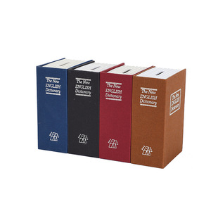 Simulated Book Safe Box, Ultra-Small Key, Four-Color Dictionary Book Safe with Coin Port