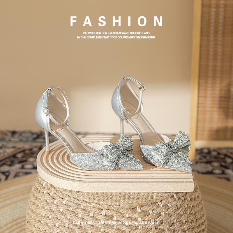Women's Shoes Genuine Leather Summer Women's High-end Sense Cheap All-match High Heels Elegant Princess Sandals Fashionable Summer Stiletto Heels Women's Shoes Genuine Leather Summer Women's High-end Sense Cheap All-match High Heels Elegant Princess Sandals Fashionable Summer Stiletto Heels