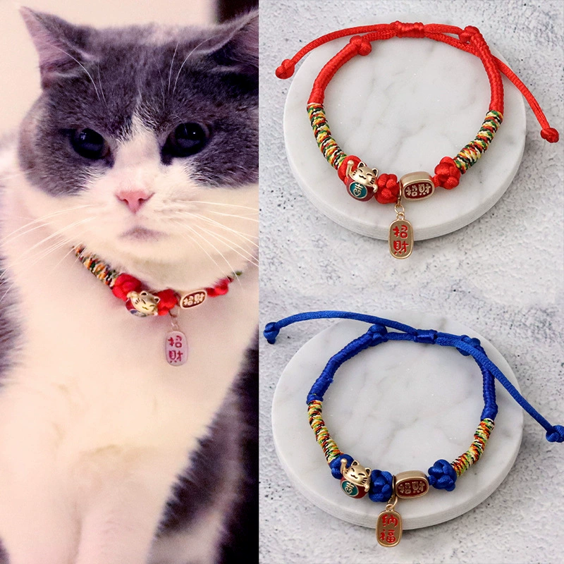 Ошейник для кошек ручной работы, тканый вручную, с мультяшными колокольчиками, напрямую от производителя.