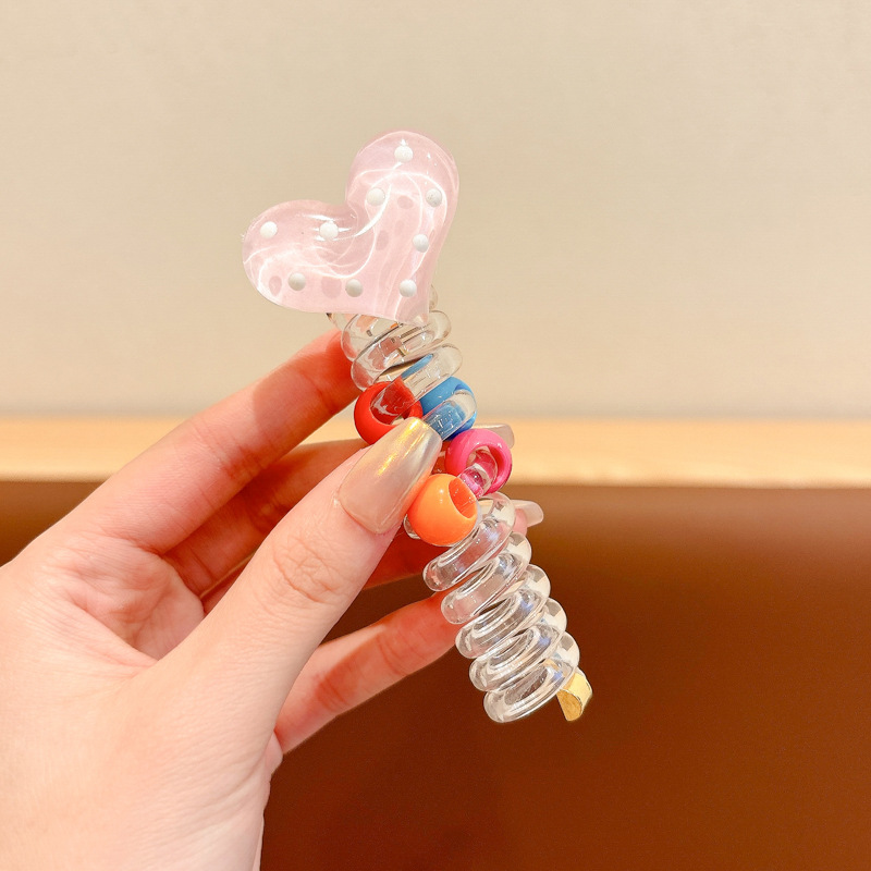 Dulce amor burbuja trenza línea telefónica bucles de cabello lindas chicas trenzadas de cabello de cola de caballo cuerda de cabello elástica