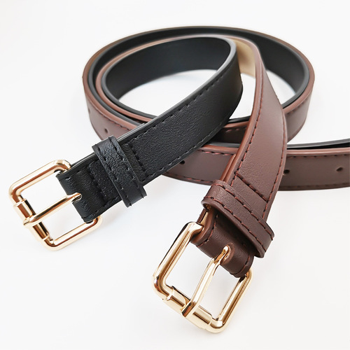 Factory Wholesale New Simple Women's Belt Korean Style Versatile PU Pin Buckle Belt Fashion Trendy Jeans Belt