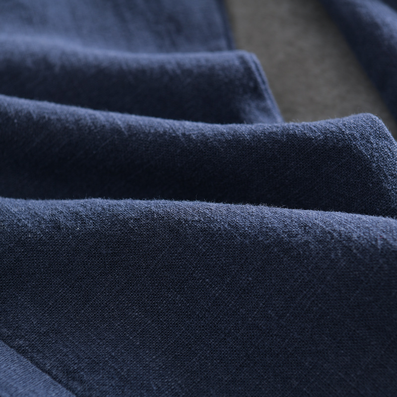 Tejido de tecnología DuPont! ¡Ramio natural! Comercio exterior verano transpirable algodón lino cintura elástica pantalones casuales rectos hombres