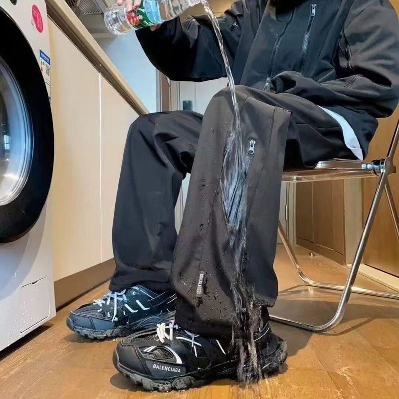 夏のアウトドア登山アイスシルクアサルトパンツメンズ薄い作業服パンツカジュアルスポーツパンツ防水防風男性と女性|undefined