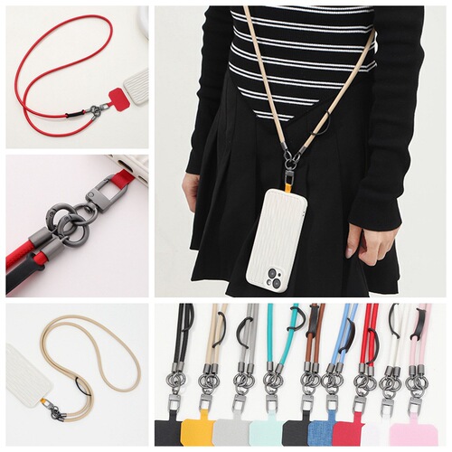 Yi Lian's new leather mobile phone lanyard anti-lost crossbody wearable halter neck strong and durable strap rope men's and women's pendant