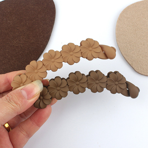 New flower banana clip small hairpin fashionable vertical clip ponytail hairpin anti-slip versatile back of the head hairpin