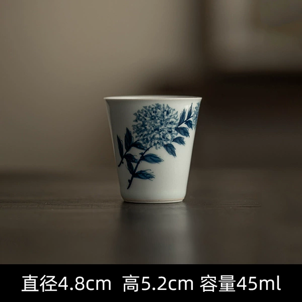 Ancient Green - Blue and White Hydrangea - Sunset Tea Cup