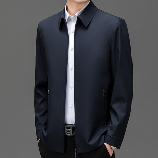 2024 Spring Executive Business Jacket Men's High Quality No-Iron Jacket Easiest for Match Spring and Autumn Style Dad Lapel Top