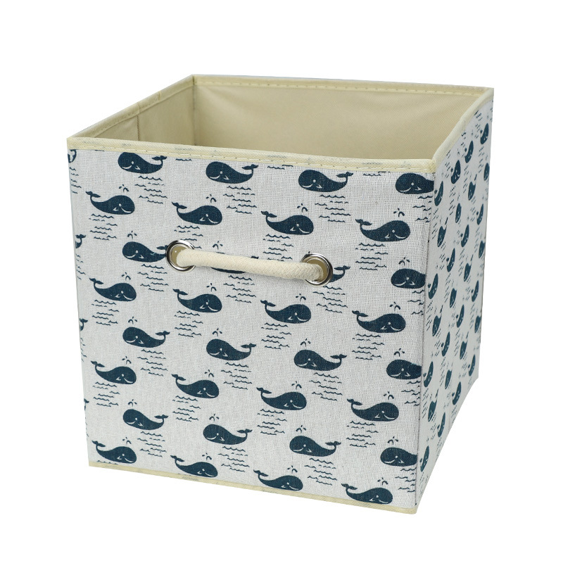 Caja de almacenamiento de tela de lino de algodón cubierta de tamaño pequeño grande caja de almacenamiento de ropa interior caja de almacenamiento de ropa no tejida image 7