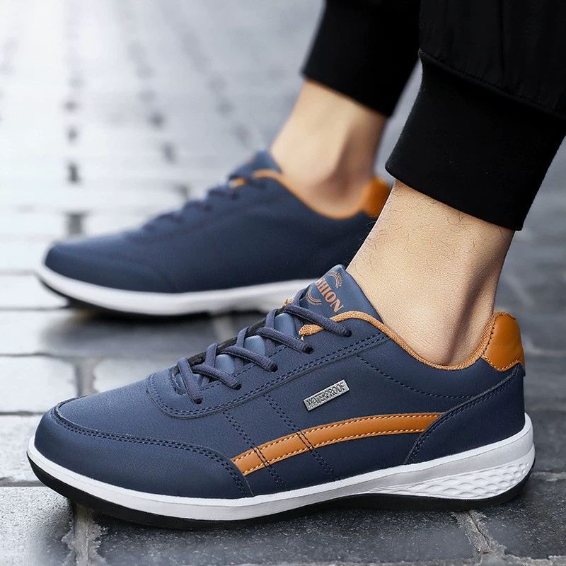 Мужская обувь через границу, весенне-осенняя уличная легкая повседневная обувь, модная простая кожаная спортивная обувь, нескользящая обувь на мягкой подошве, оптовая продажа