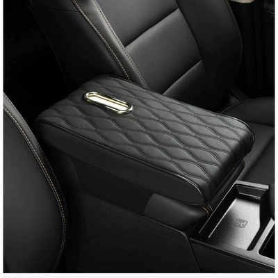 Source Manufacturer Car Interior Armrest Box Pad Central Control Multi-Functional Booster Pad Universal Type with Tissue Three-In-One Armrest (Armrest box pad) - black