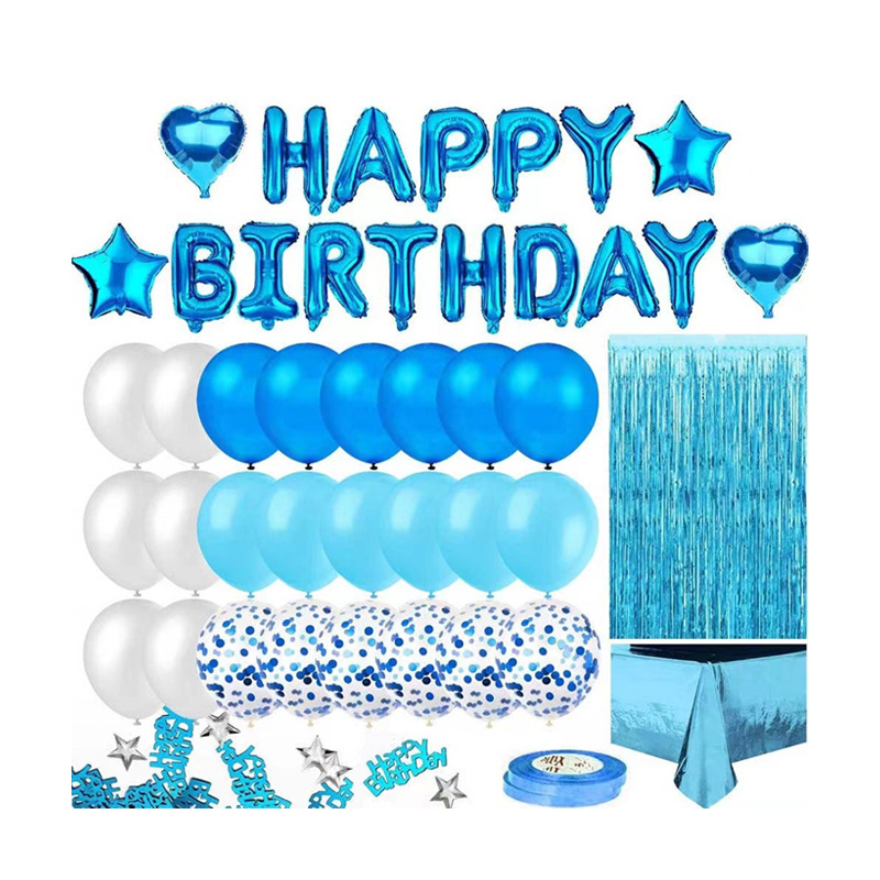 Kit decoración globos látex rosa dorado cumpleaños borlas mantel​
