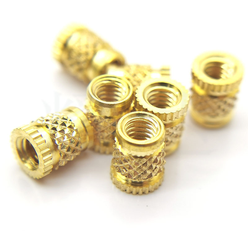 双斜纹铜螺母 土八字注塑铜花螺母 M1-M10铜镶嵌件热熔非标铜螺母