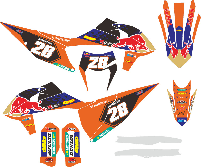 KTM250EXCF ステッカーデカールプリントステッカーフィルム Gaosai モトクロスステッカーレーザーに適しています|undefined