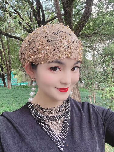 Oudin Nail Pearl Fairy Hat Embroidery Style Hui Ethnic Hat Xinjiang Hat European Vintage Hat 