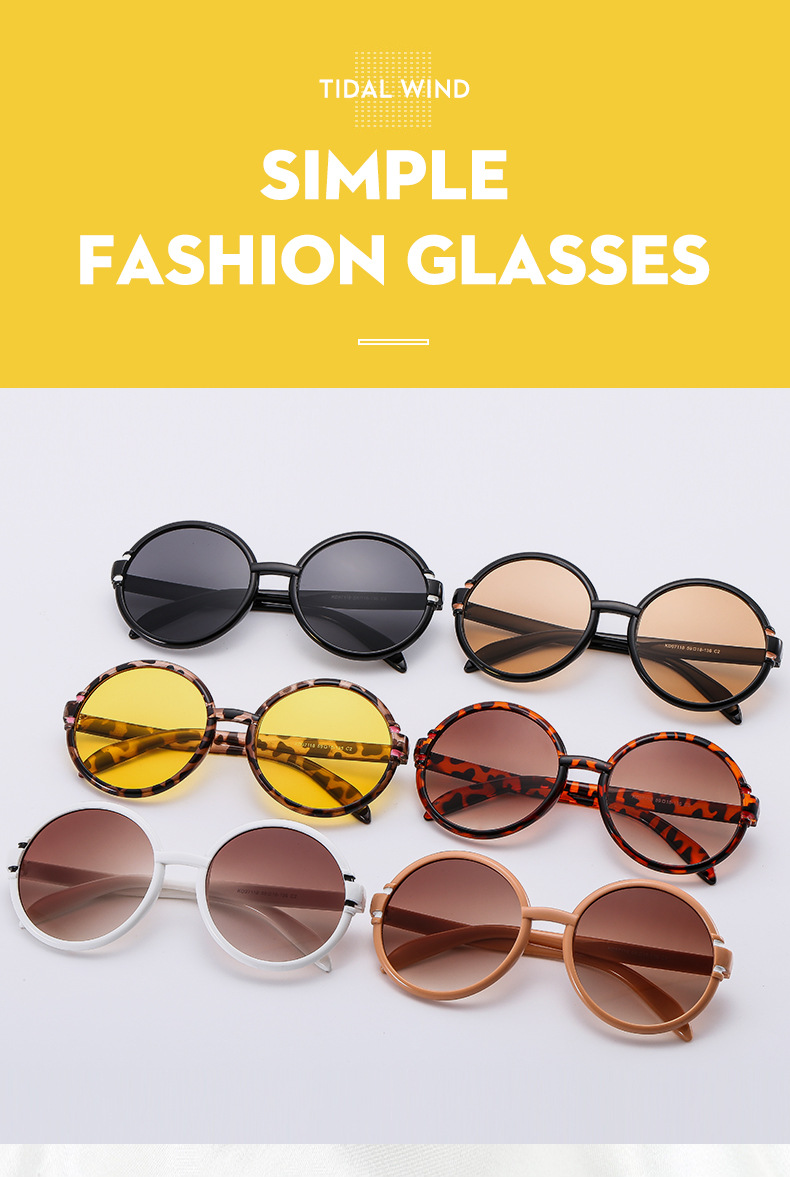 Sunglasses Classification Ac, UV400 Protection Lens Material Fashion Leopard Ac UV400 Protection Round Frame Patchwork Full Frame Women's Sunglasses