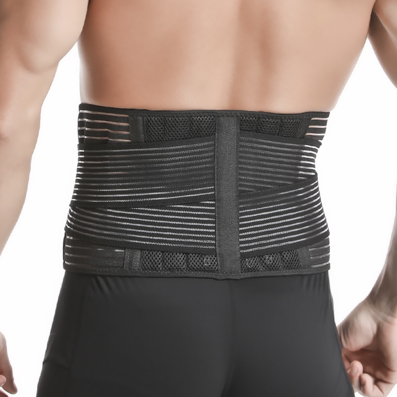 Deportes cintura soporte 6 primavera soporte vendaje doble presión transpirable fitness bodybuilding cinturón levantamiento de pesas equipo de protección