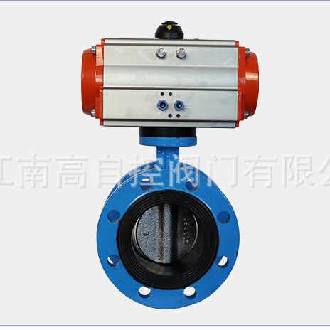 气动法兰软密封蝶阀衬胶快速切断阀D641X-16Q 电控气动阀单双作用