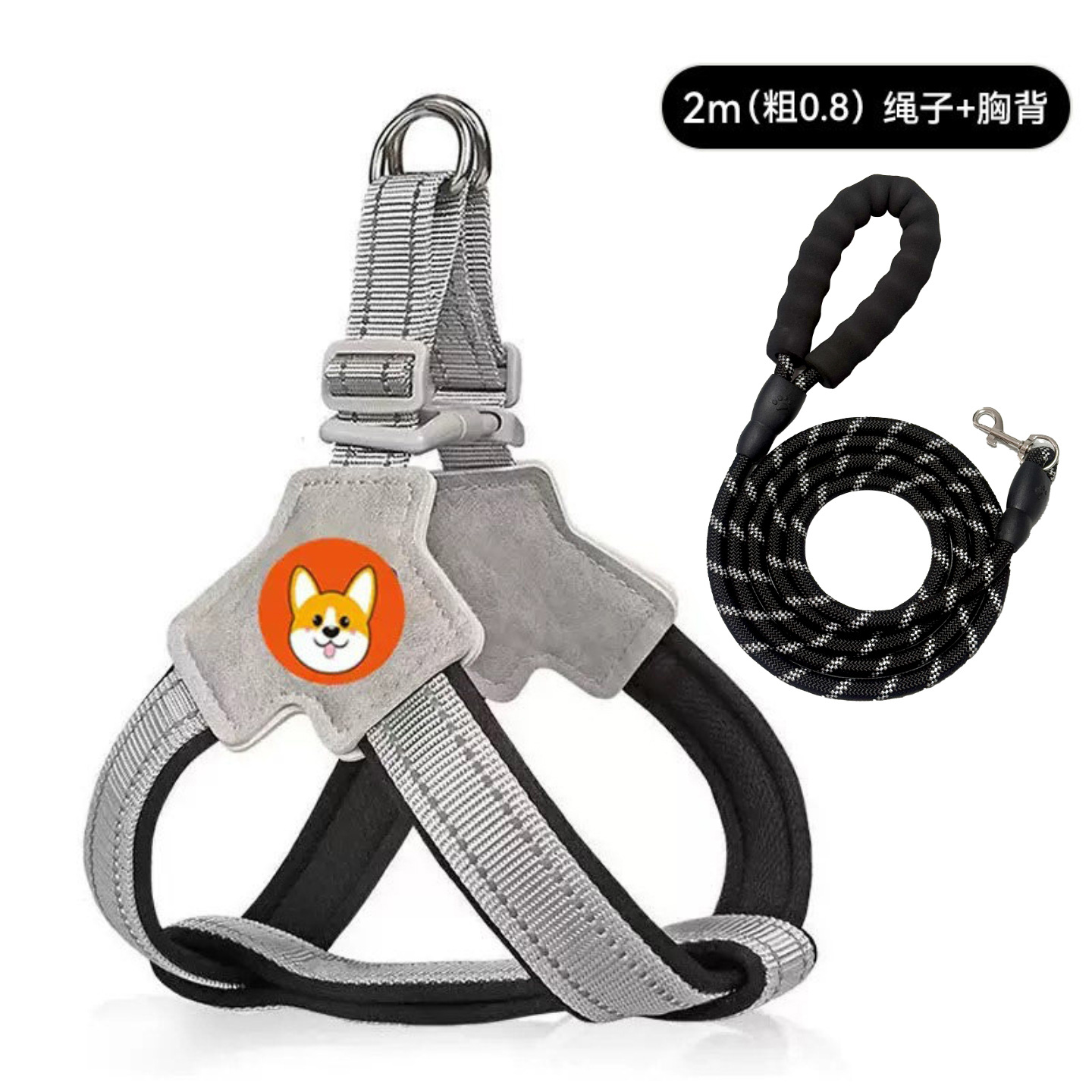 Upgraded anti-escape [black] harness + 2m black leash / S [recommended weight 3-6kg]