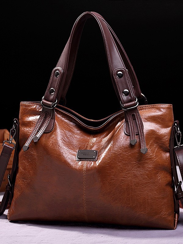 Bolso de Mujer Xidi Paul 2026, Estilo Retro, Casual, de Cuero Suave, Gran Capacidad, Tipo Tote, Bandolera