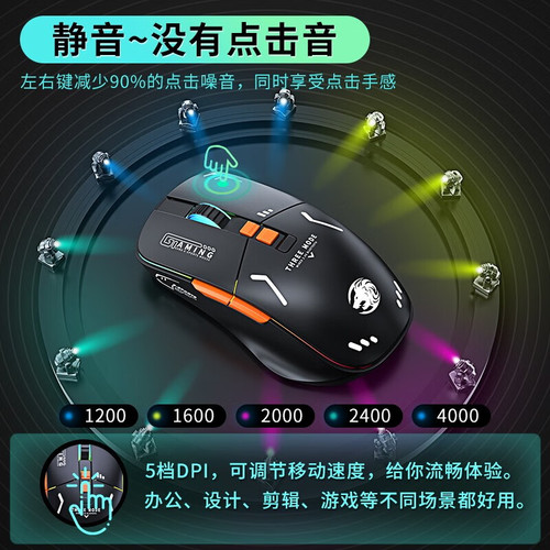 Forerunner Mecha Wireless Bluetooth Three-mode Gaming Mouse Charging Silent Computer Office E-Sports Game Special