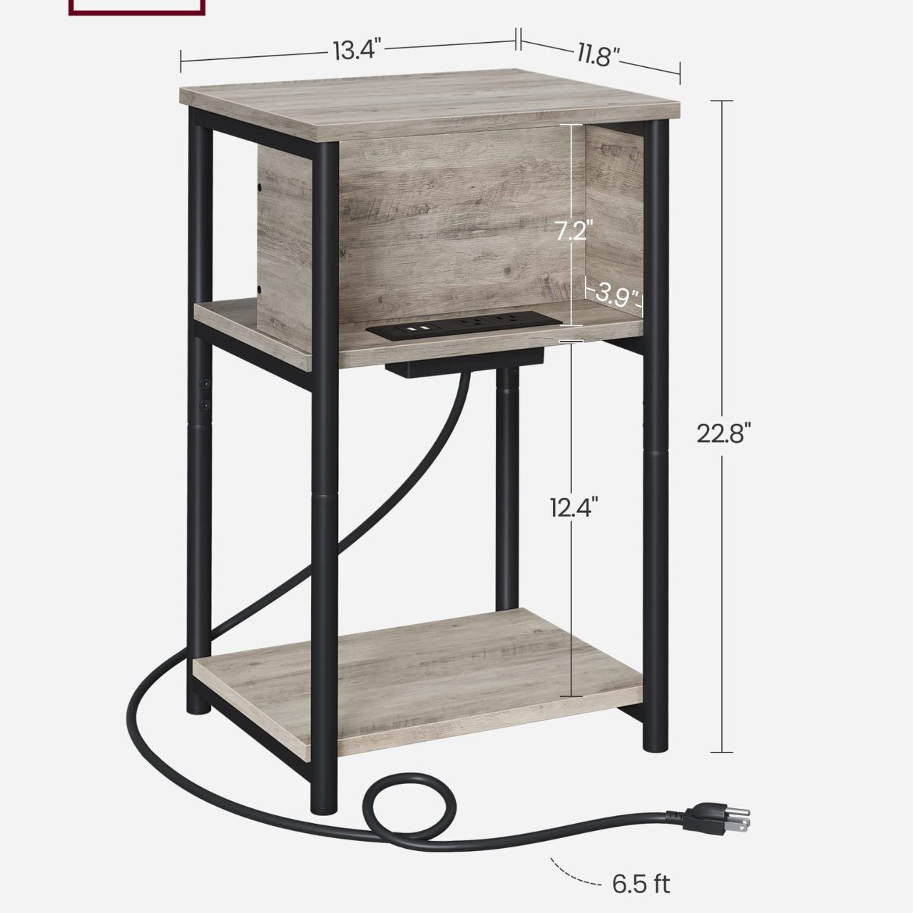 American moderno simple sofá de sala de estar cuadrado gabinete lateral hierro forjado hogar dormitorio esquina de mesilla de cama