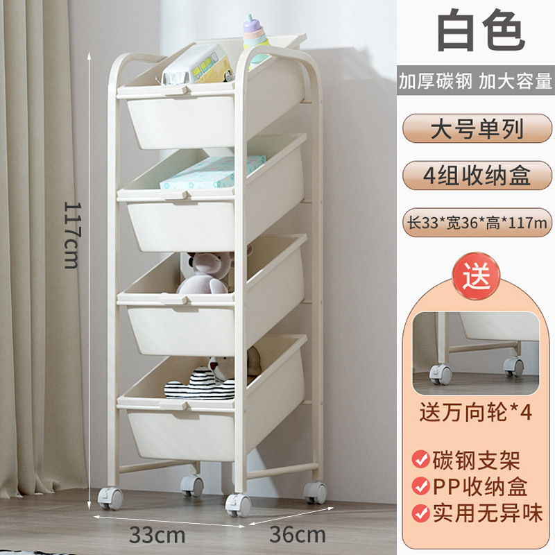 儿童玩具收纳架大容量多层抽屉储物柜可移动零食收纳推车置物架子|undefined