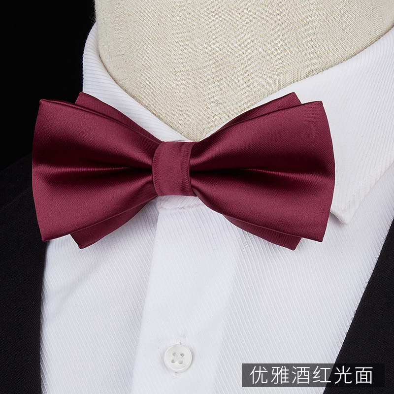 우아한 버건디 글로시 나비넥타이♜