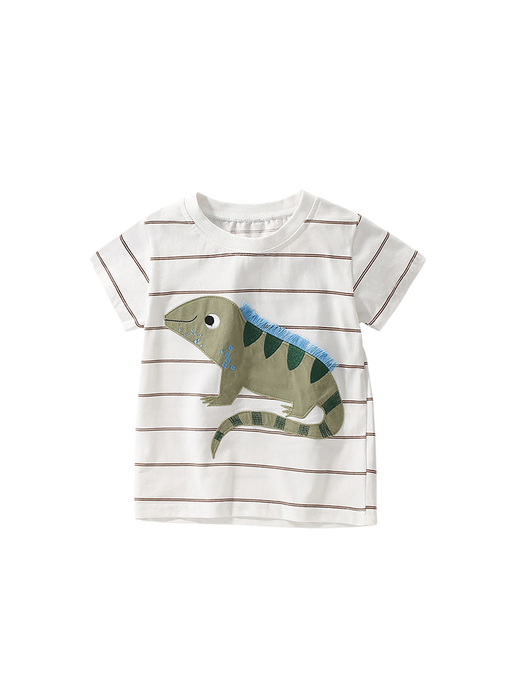 Malwee transfronterizo camiseta a rayas para niños de verano de manga corta nueva camiseta de cuello redondo para niños europeos y estadounidenses guapo ropa infantil