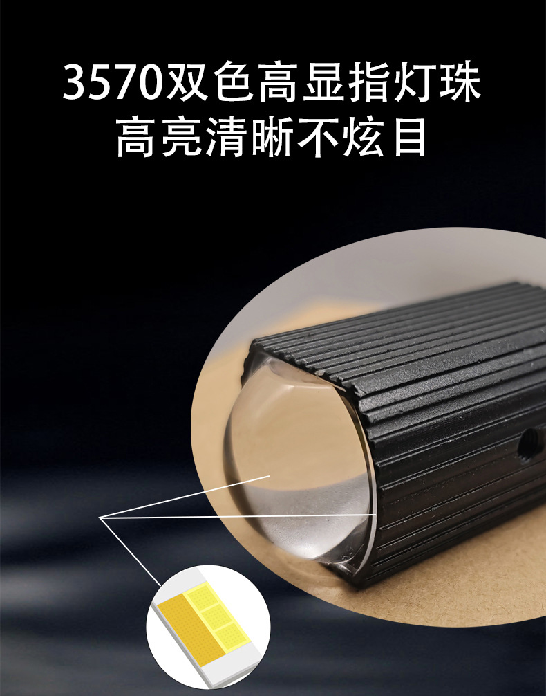 New Car LED Front Fog Light Grille Spotlight White Yellow Dual Color