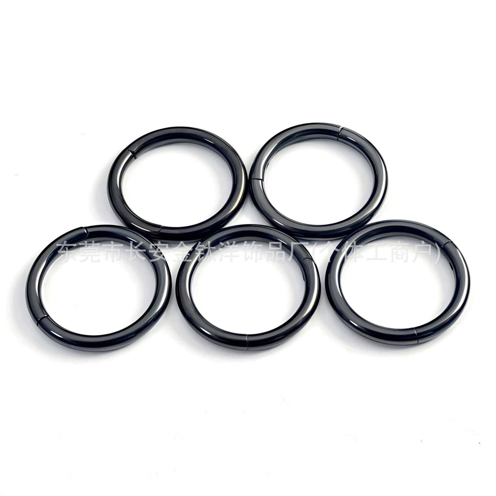 F136 Titanium Black-Plated Seamless Nose Ring Closed Hoop for Ear, Lip Piercing Jewelry detail image 8