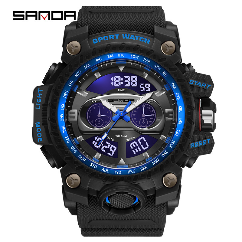 SANDA SANDA 3153 nuevo reloj de moda moda estudiantes reloj de hombre creativo multifuncional cool
